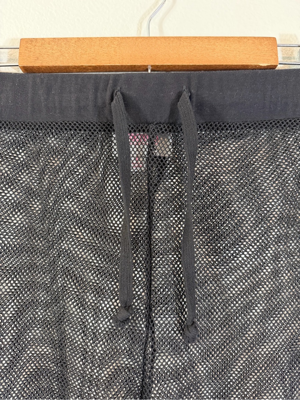 Forcynthia Beach Black Mesh Pants Size L Swim Cover Drawstring Vacation Resort - Picture 4 of 9